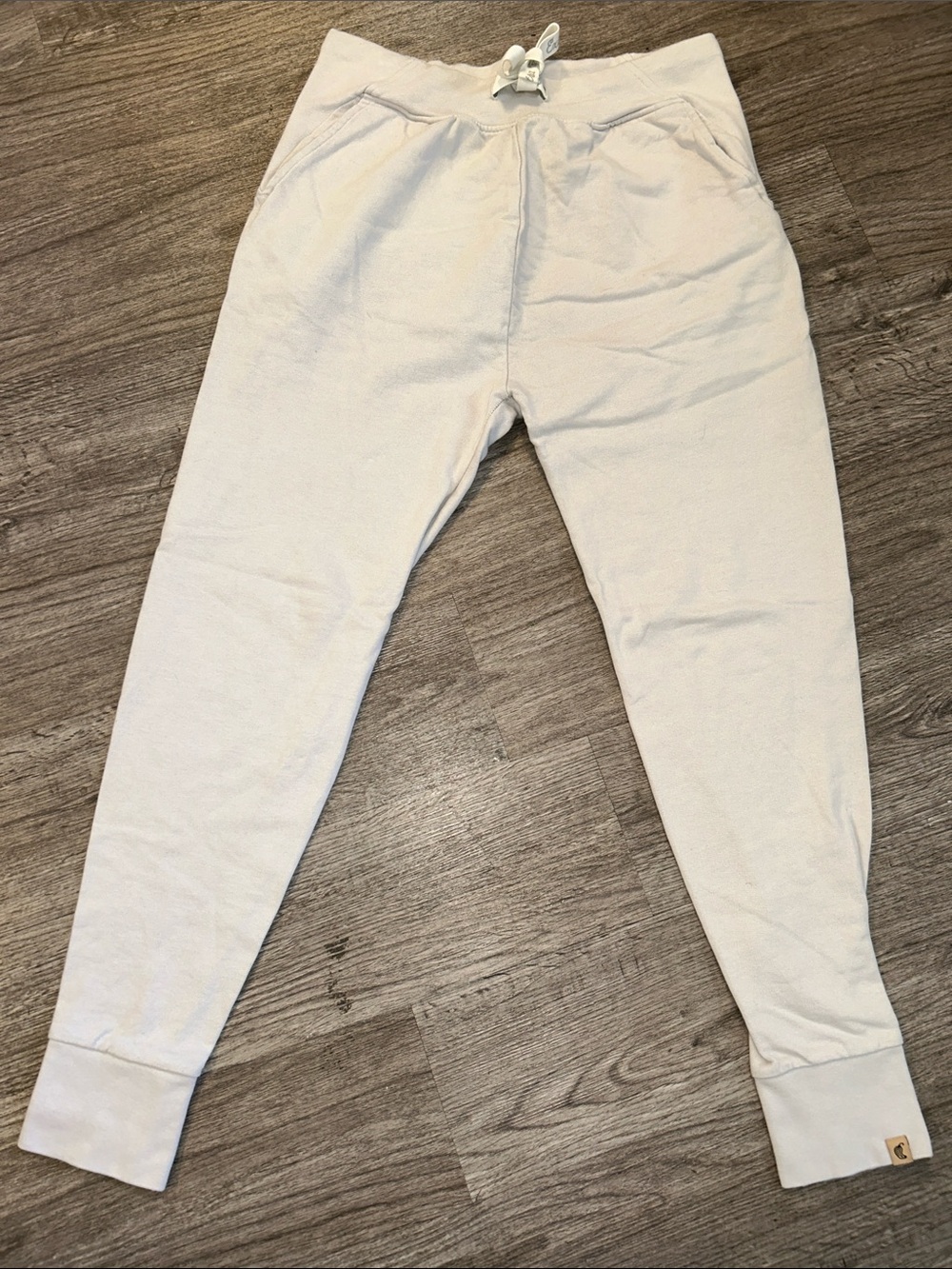 Chipotle x Loomstate Organic Cotton Jogger Sweatpants Cream Gray Small Unisex